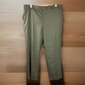 NWT Savane Sharkskin No Iron Straight Fit Dress Pants Pleated Cuffs Size 40X30